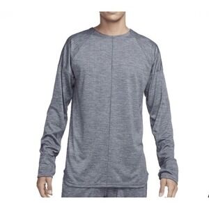 Nike Heather Gray Long Sleeve Dri Fit Yoga Top Size XL Relaxed FB7775-065 NWT